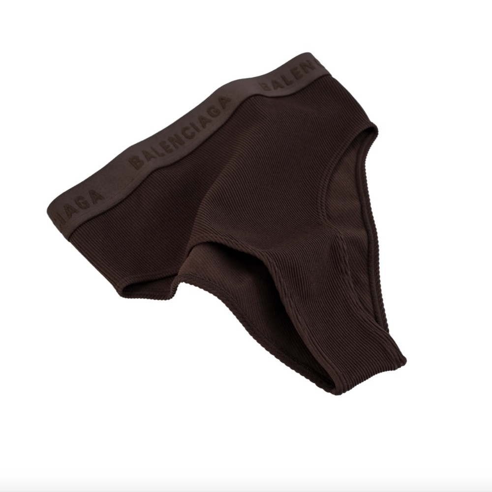 Balenciaga Women's Ribbed Briefs | Brown M/L - Picture 2 of 2